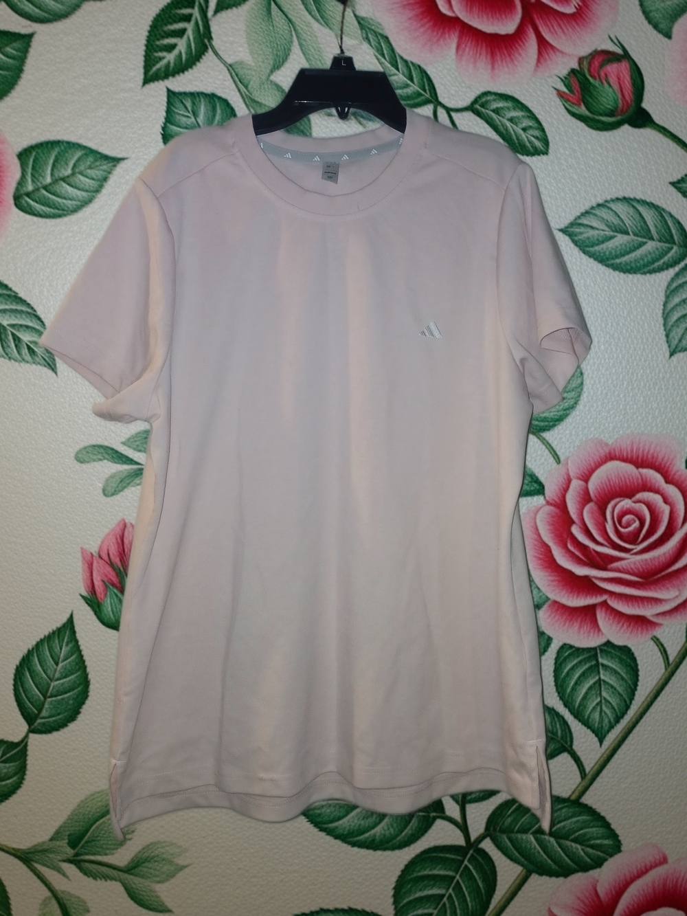 Adidas Womens Light Pink Crew Neck Short Sleeve Tee Size XL